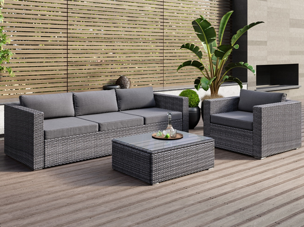 Sandpiper Rattan Lounge Suite 3-Piece (Dark)